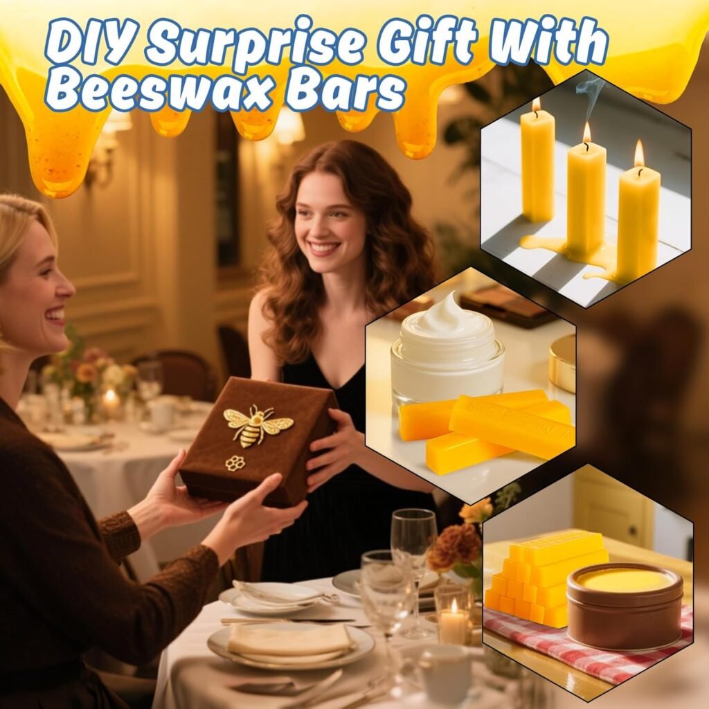 Sukh 290g(10.23oz) Yellow Beeswax-Bar - Pcs Beeswax Block - Triple Filtered Wax Bar Candle Wax for Candles Making Skincare,Lip Balms,Lotions,DIY Projects,Soap Sukh 290g(10.23oz) Yellow Beeswax-Bar - Pcs Beeswax Block - Triple Filtered Wax Bar Candle Wax for Candles Making Skincare,Lip Balms,Lotions,DIY Projects,Soap
