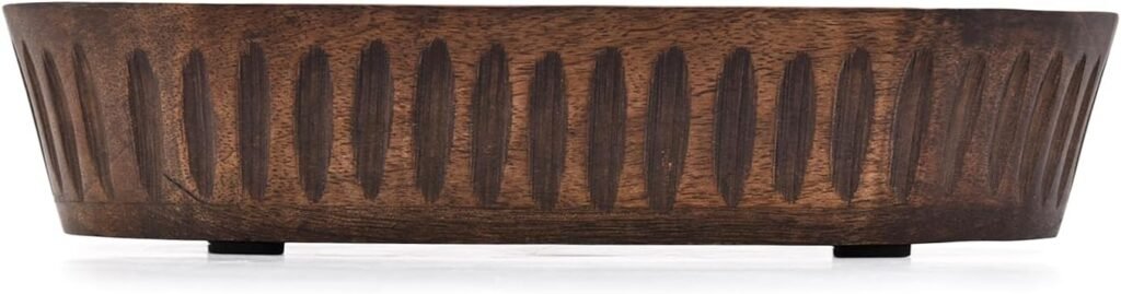 Samhita Mango Wood Decorative Bowls for Home Décor, Decorative Long Wooden Bowl for Table Centerpiece (10 x x 2)