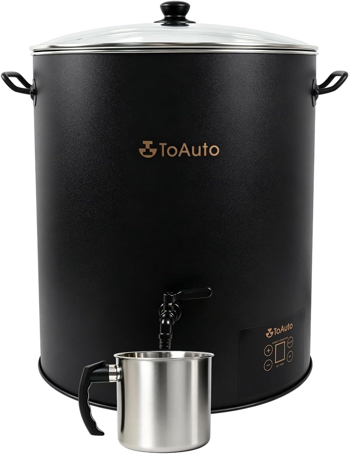 TOAUTO 30L wax melter with bottom dispensing spout and stainless steel pouring pitcher