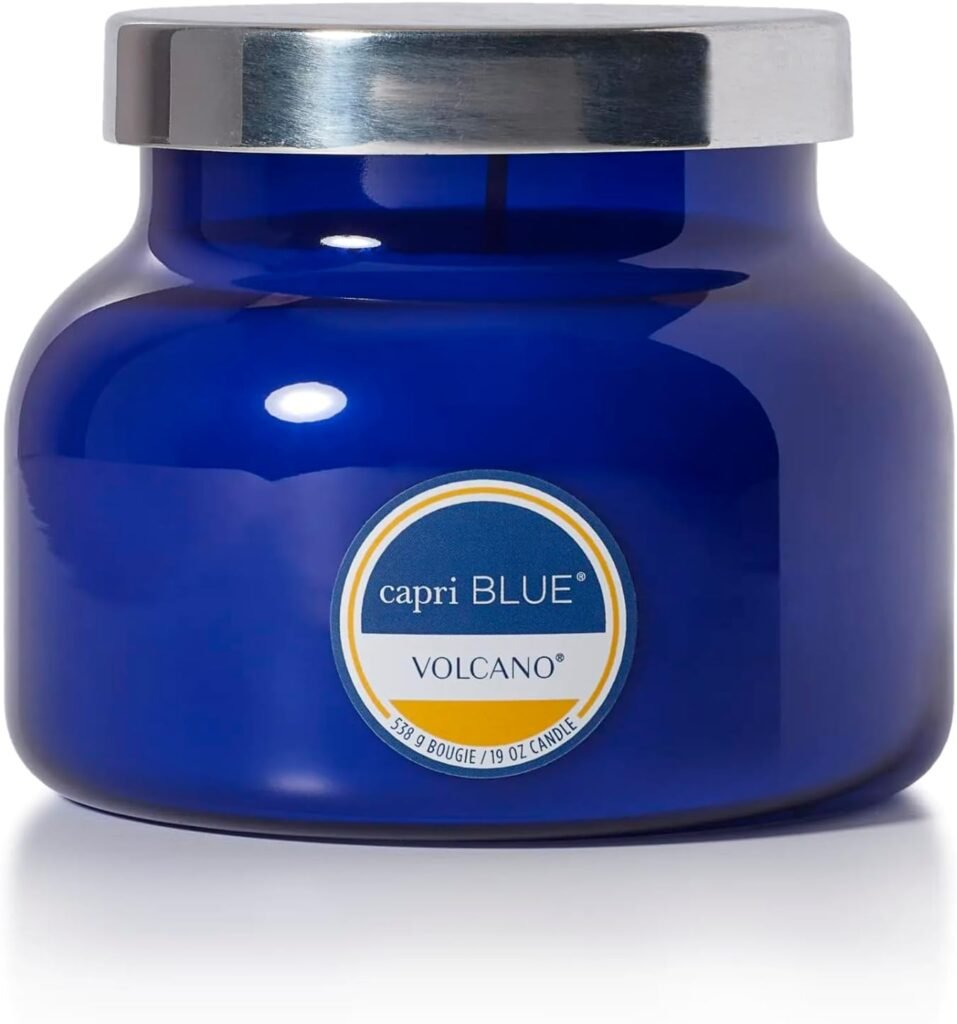 Capri Blue Volcano 19 oz blue glass jar candle